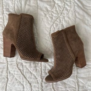 Genuine Leather Lucky Brand peep toe booties